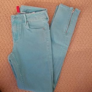 H&M Bright Blue Ankle Zip Jeans